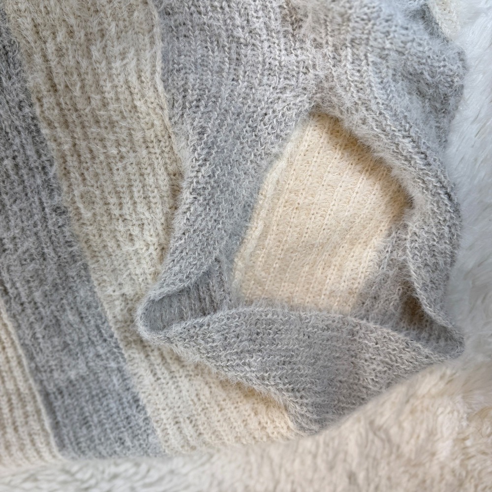 Anthropologie Saturday Sunday Oversized Cream Striped Knit Cardigan One Size - Picture 5 of 9